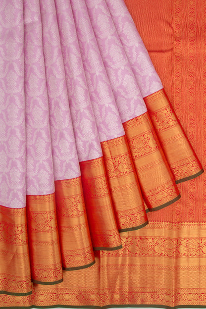 Kanchipuram Silk Brocade Lavender Saree