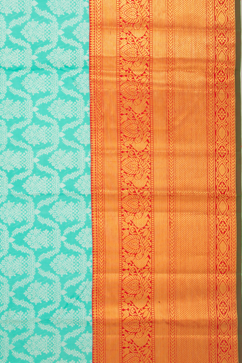 Kanchipuram Silk Brocade Sea Green Saree