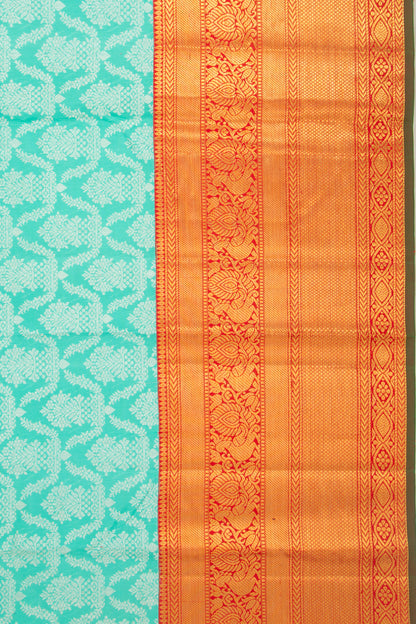 Kanchipuram Silk Brocade Sea Green Saree