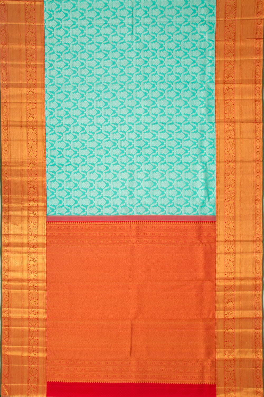 Kanchipuram Silk Brocade Sea Green Saree