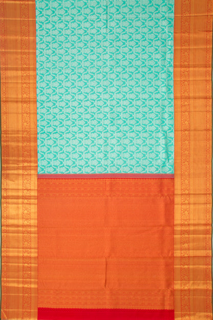 Kanchipuram Silk Brocade Sea Green Saree
