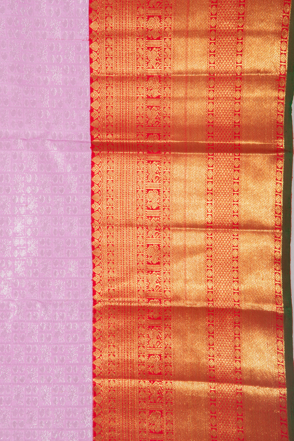 Kanchipuram Silk Checks And Butta Baby Pink Saree
