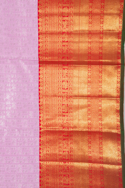 Kanchipuram Silk Checks And Butta Baby Pink Saree