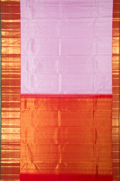 Kanchipuram Silk Checks And Butta Baby Pink Saree