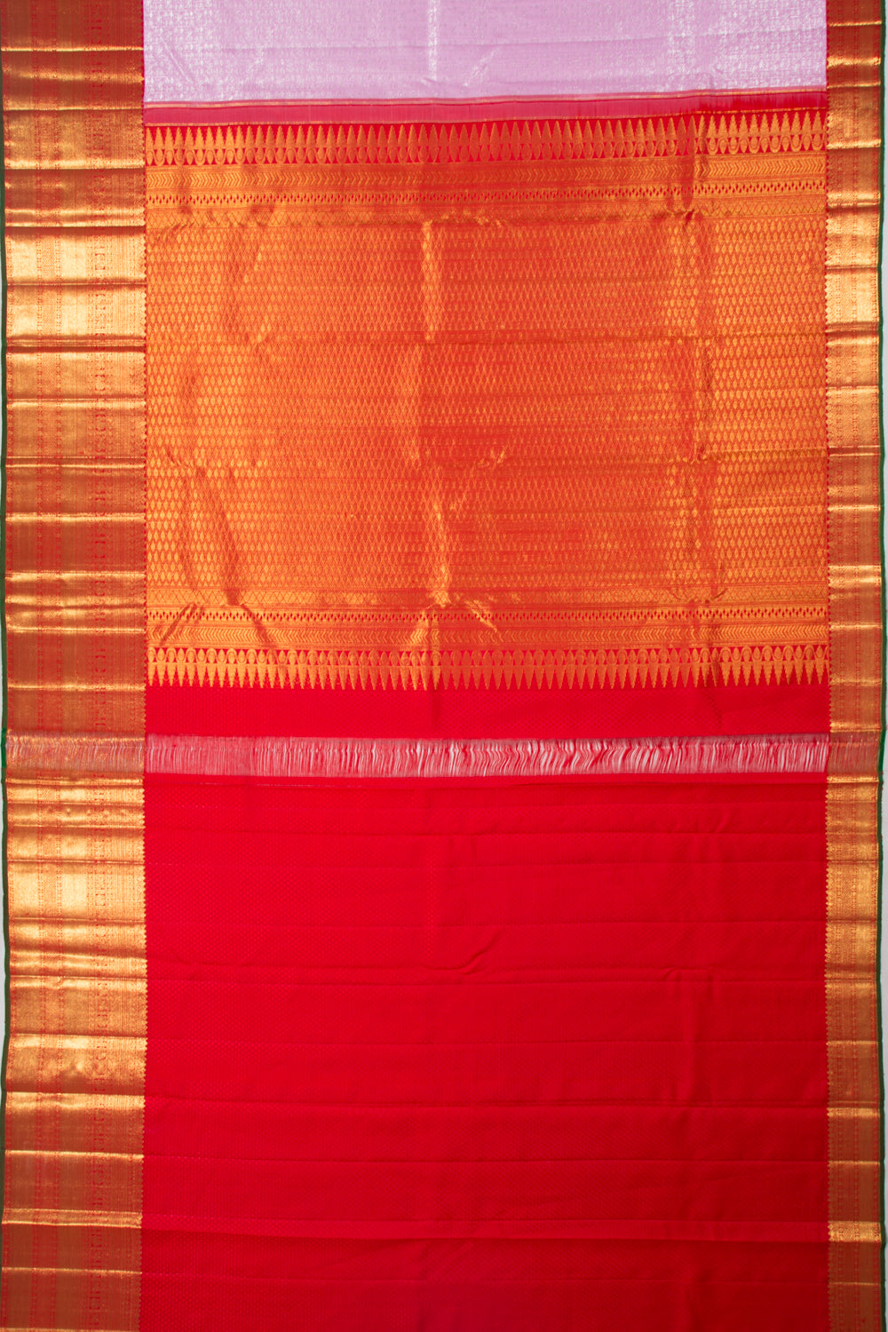 Kanchipuram Silk Checks And Butta Baby Pink Saree