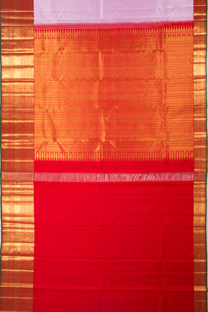 Kanchipuram Silk Checks And Butta Baby Pink Saree