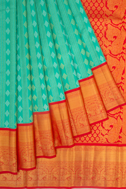 Kanchipuram Silk Brocade Sea Green Saree