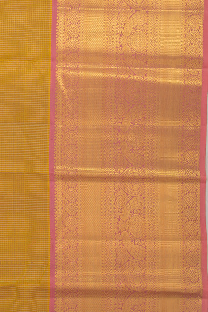 Taranga Kanchi Silk Checks Green Saree