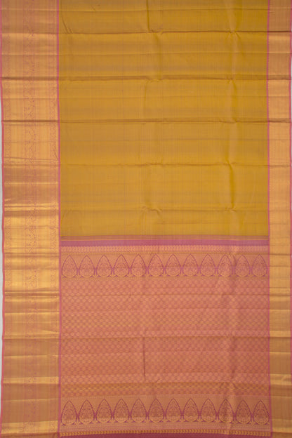 Taranga Kanchi Silk Checks Green Saree