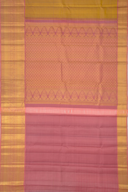Taranga Kanchi Silk Checks Green Saree
