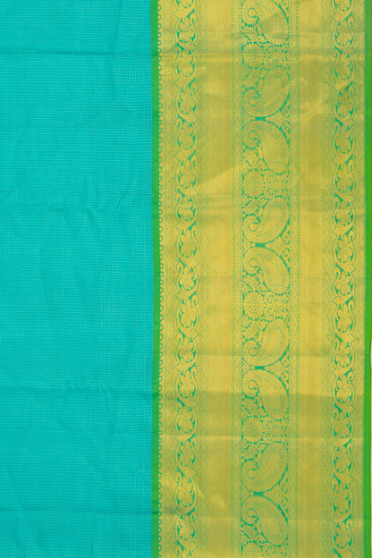 Kanchipuram Silk Checks Sky Blue Saree