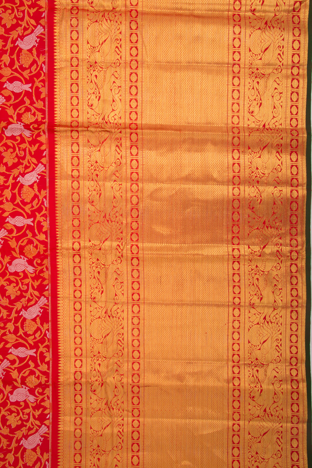 Kanchipuram Silk Brocade Red Saree