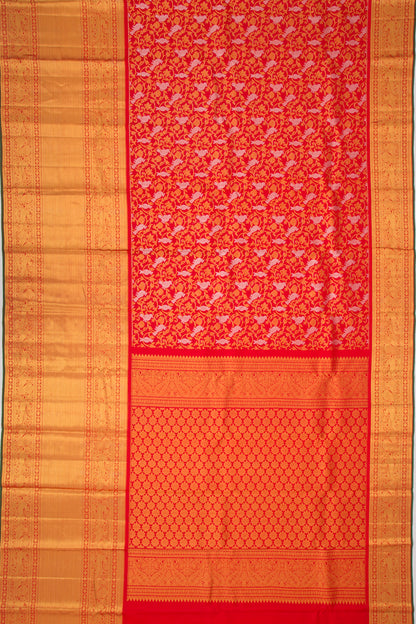 Kanchipuram Silk Jaal Red Saree