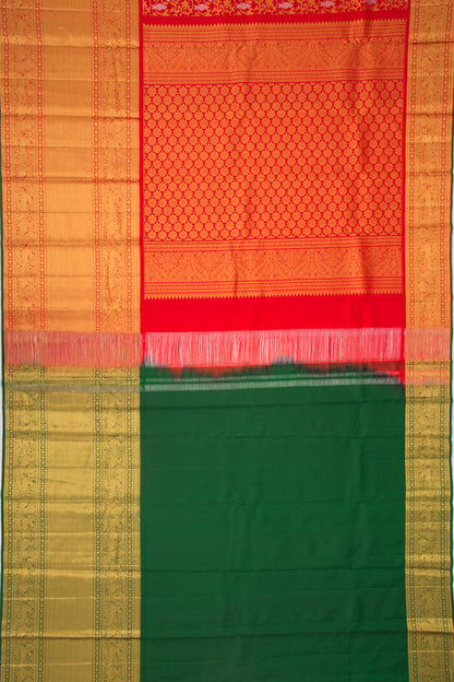 Kanchipuram Silk Brocade Red Saree