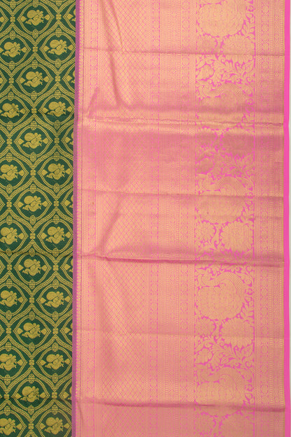 Taranga Kanchi Silk Brocade Dark Green Saree
