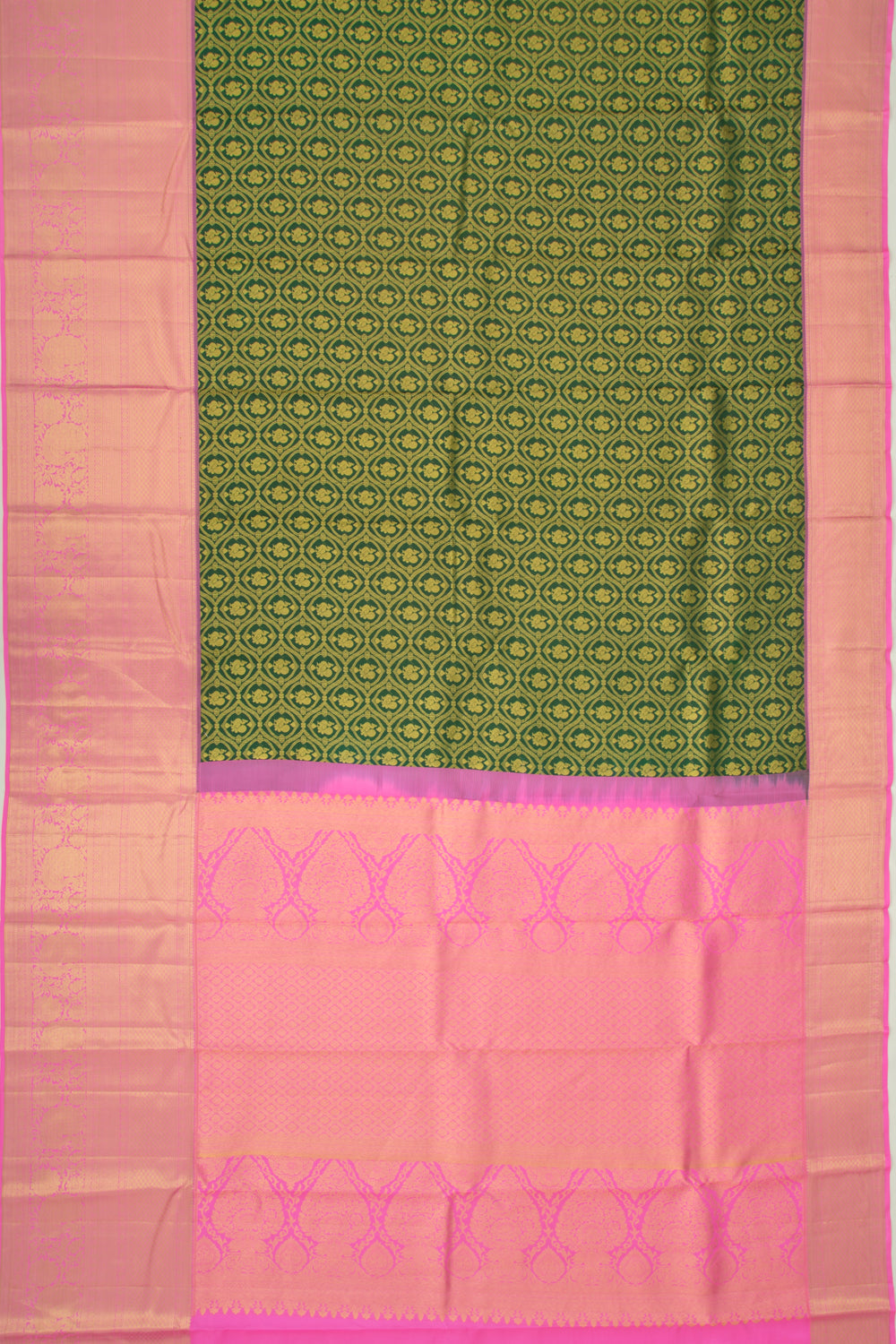Taranga Kanchi Silk Brocade Dark Green Saree