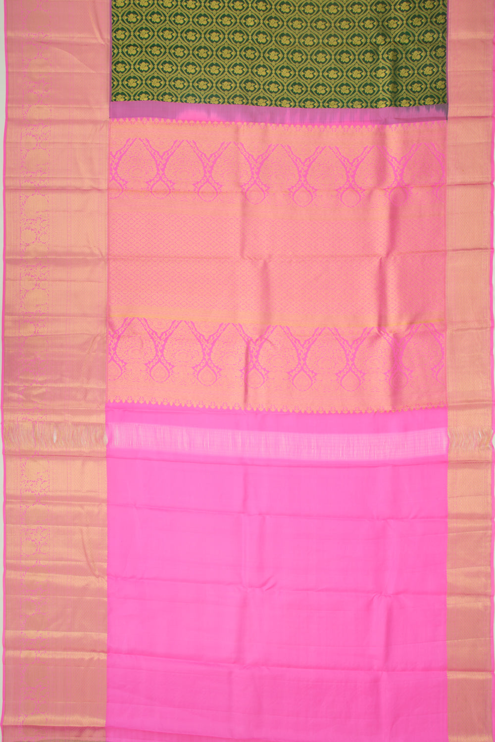 Taranga Kanchi Silk Brocade Dark Green Saree