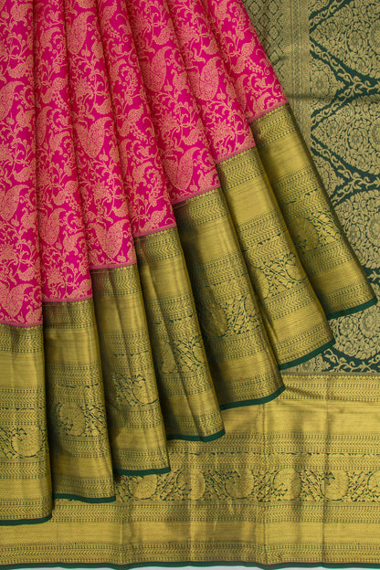 Taranga Kanchi Silk Jaal Rani Pink Saree