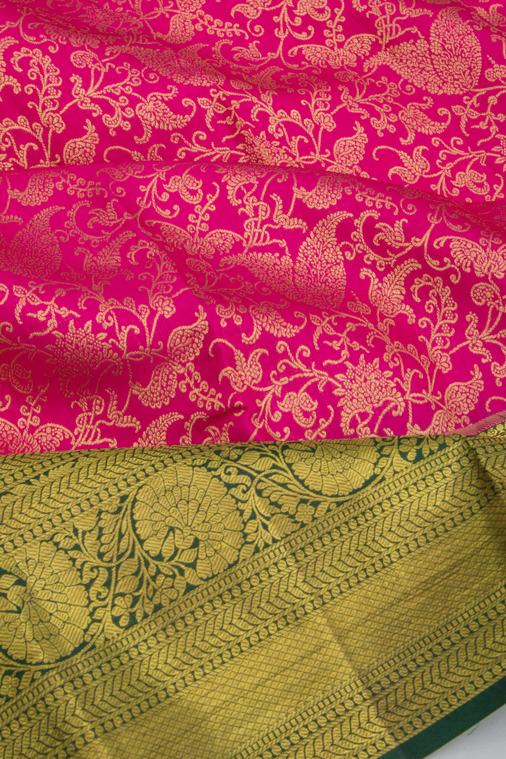 Taranga Kanchi Silk Jaal Rani Pink Saree
