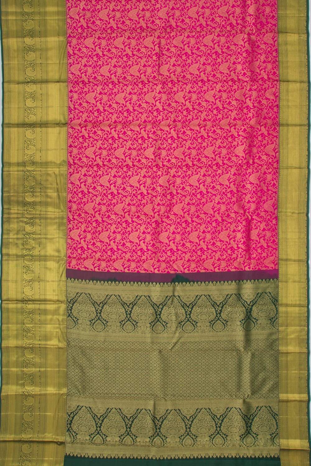 Taranga Kanchi Silk Jaal Rani Pink Saree