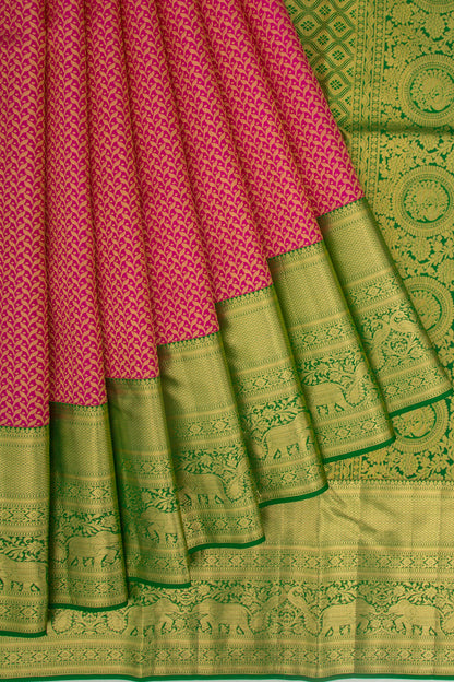 Taranga Kanchi Silk Brocade Dark Pink Saree