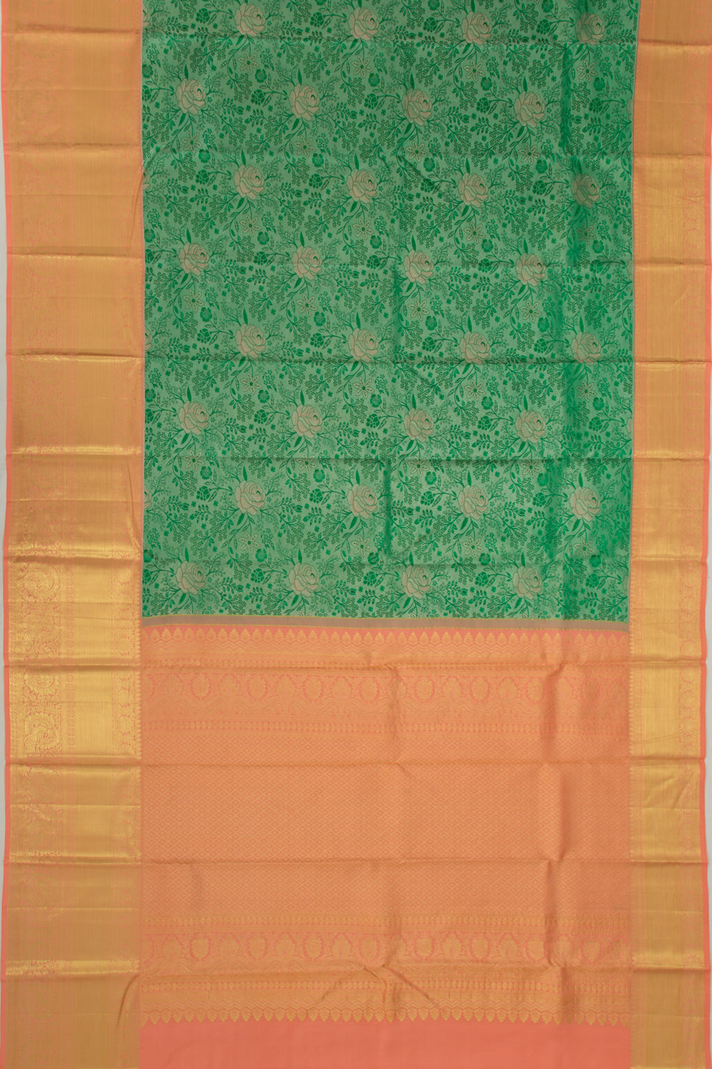 Taranga Kanchi Silk Brocade Green Saree