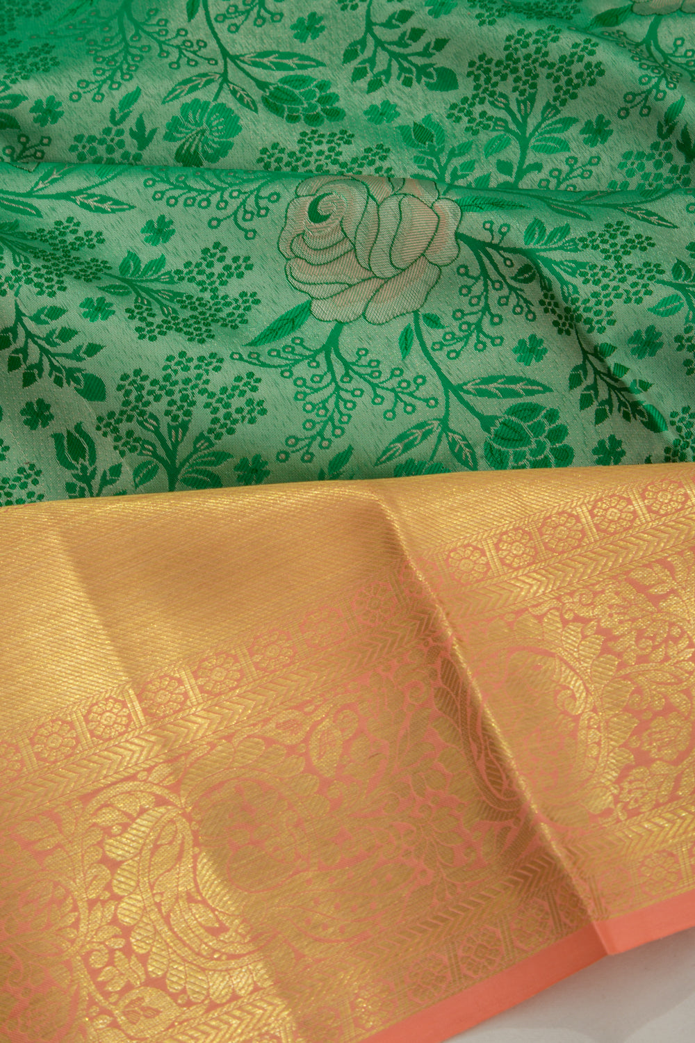 Taranga Kanchi Silk Brocade Green Saree