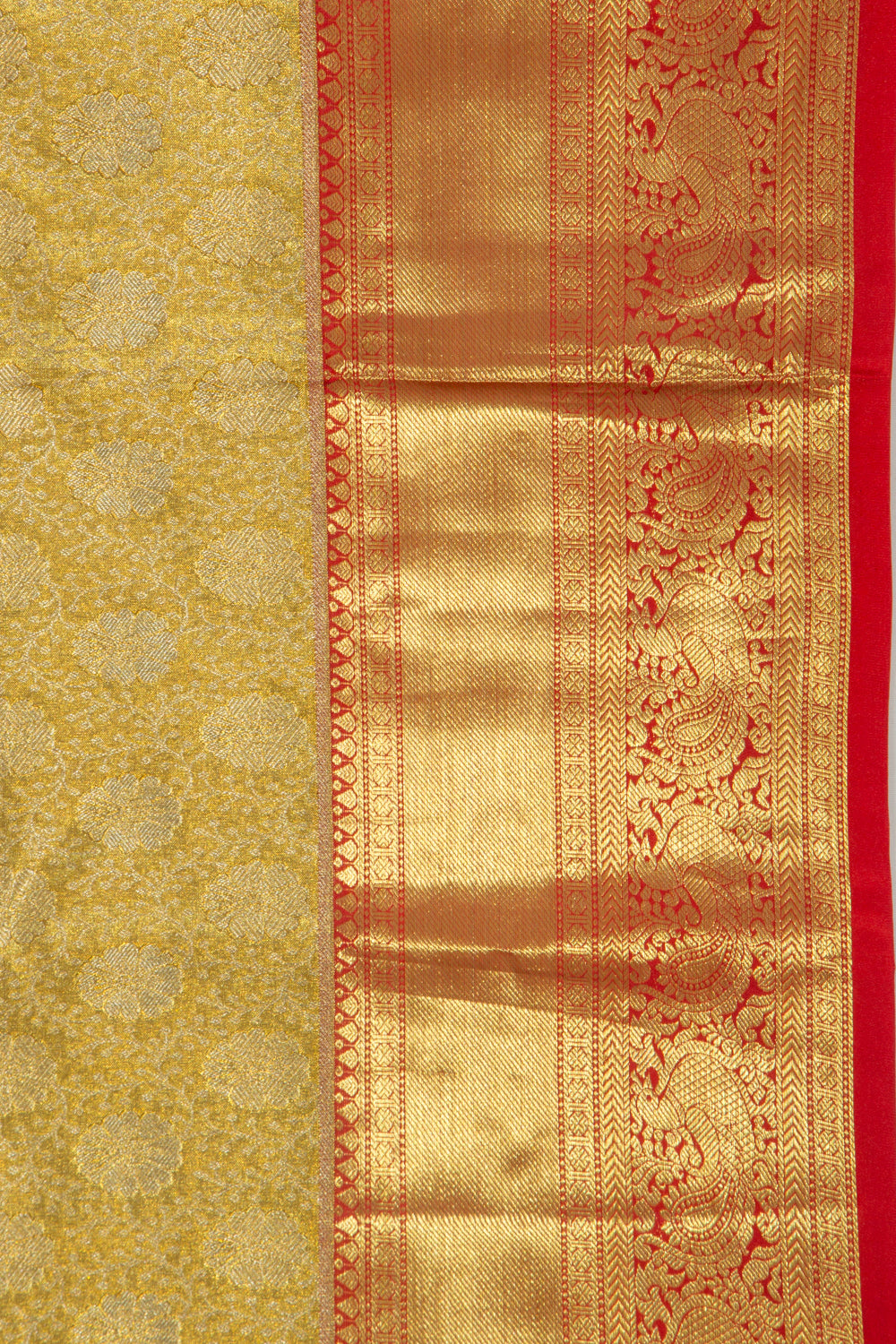 Taranga Kanchi Silk Tissue Brocade Gold Saree