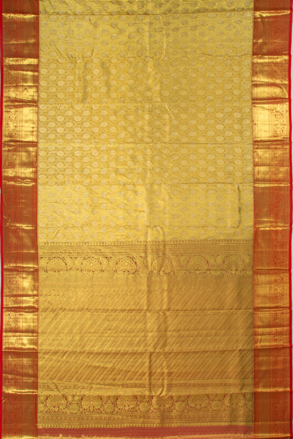 Taranga Kanchi Silk Tissue Brocade Gold Saree