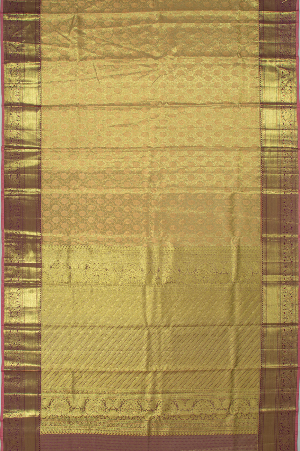 Taranga Kanchi Silk Tissue Brocade Green Saree