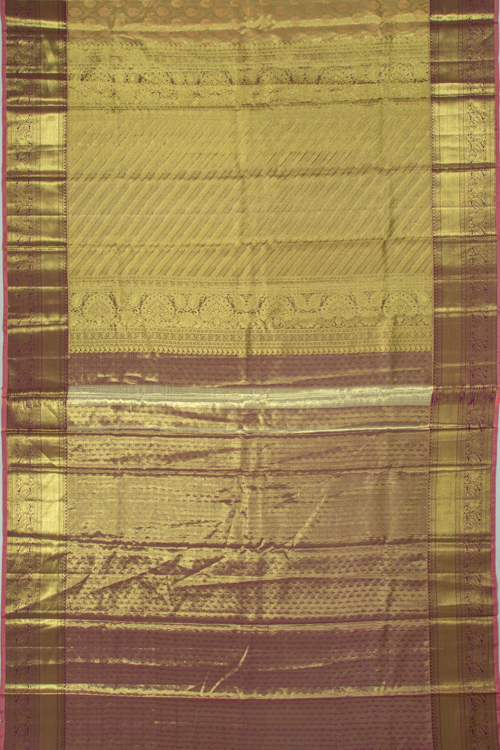 Taranga Kanchi Silk Tissue Brocade Green Saree