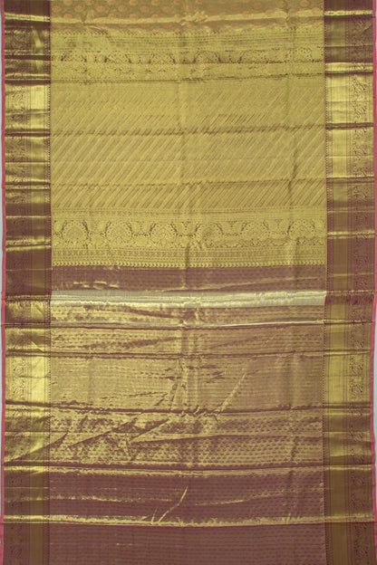 Taranga Kanchi Silk Tissue Brocade Green Saree