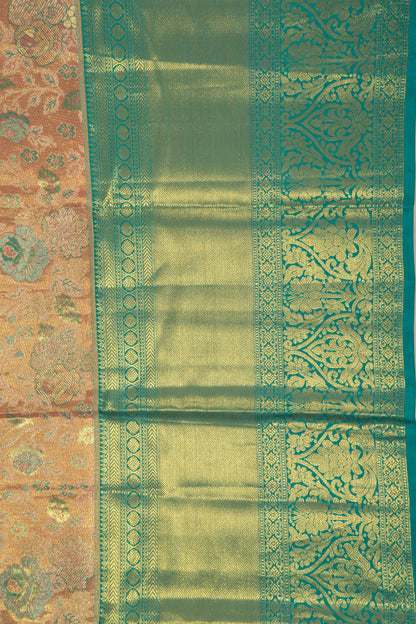 Taranga Kanchi Silk Tissue Brocade Orange Saree