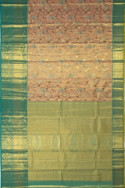 Taranga Kanchi Silk Tissue Brocade Orange Saree