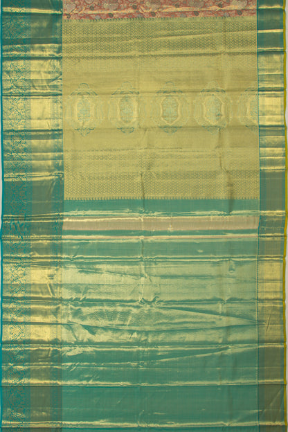 Taranga Kanchi Silk Tissue Brocade Orange Saree