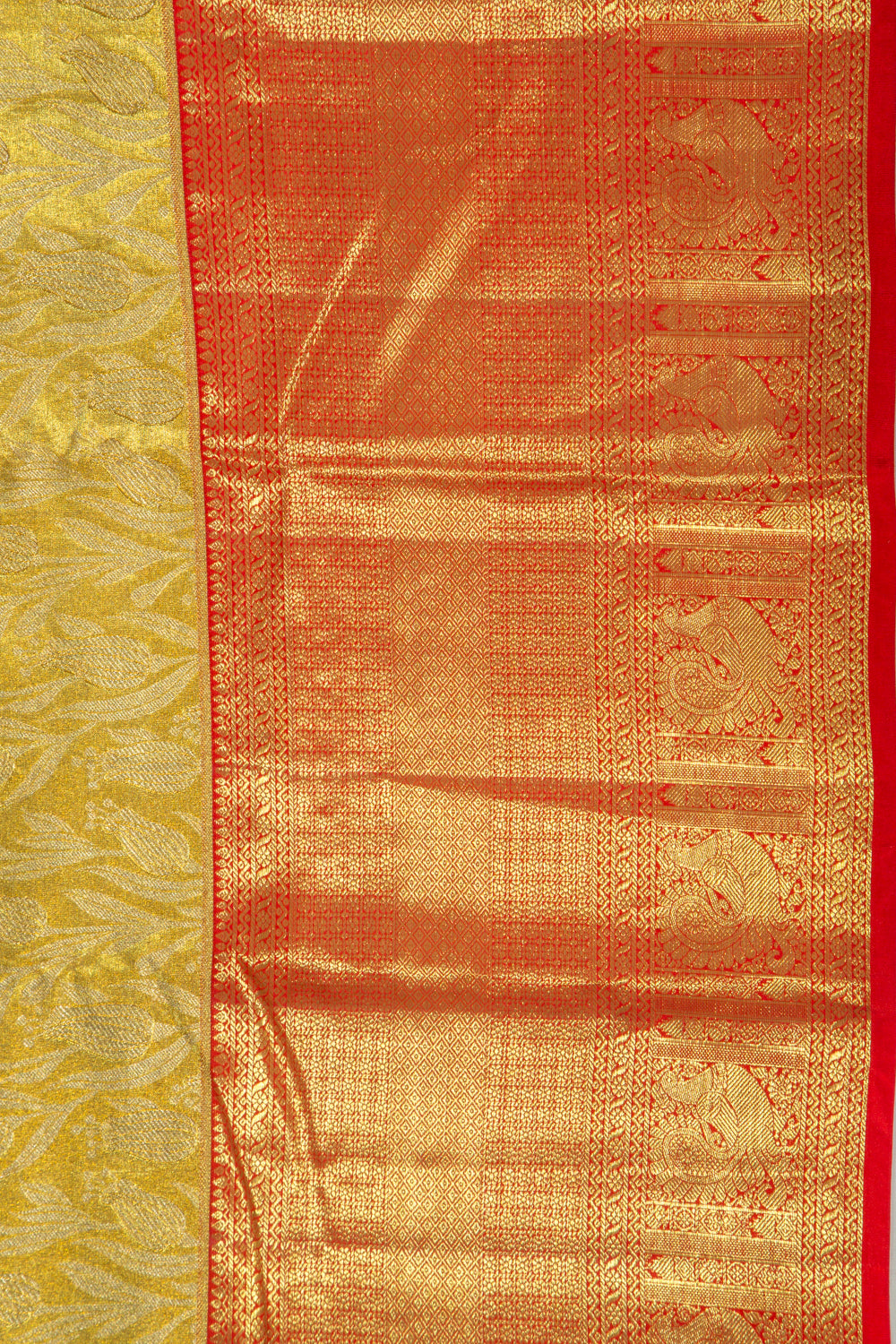Taranga Kanchi Silk Tissue Jaal Gold Saree