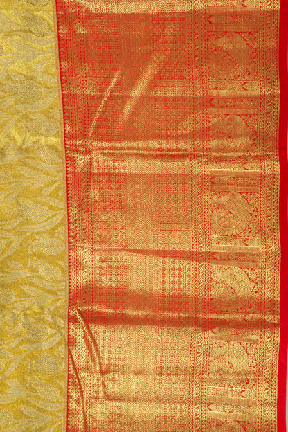 Taranga Kanchi Silk Tissue Jaal Gold Saree