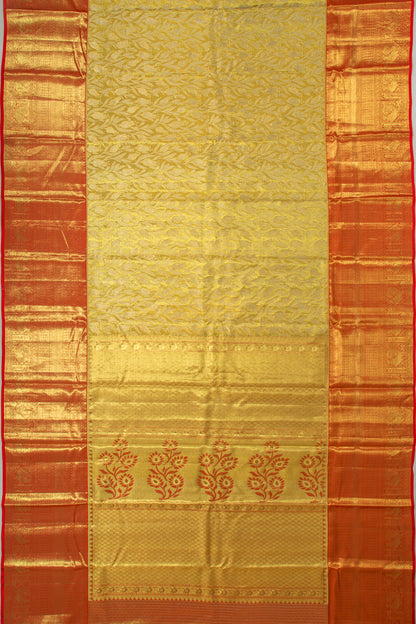 Taranga Kanchi Silk Tissue Jaal Gold Saree