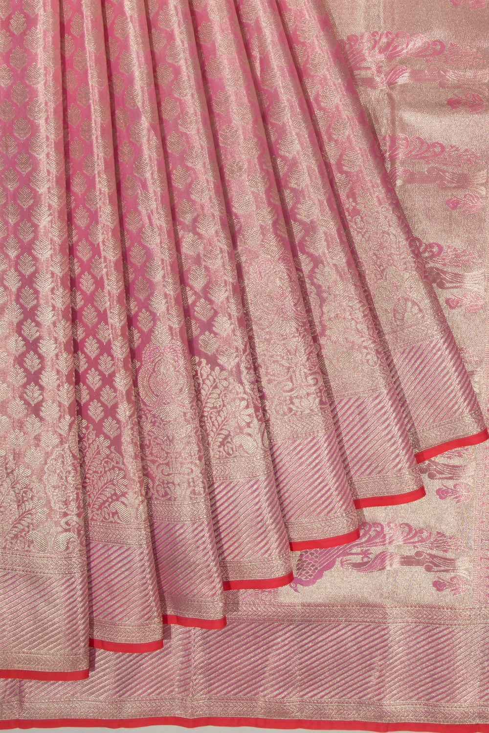 Taranga Kanchi Silk Tissue Brocade Pink Saree