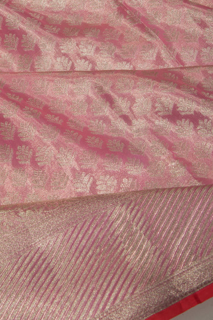 Taranga Kanchi Silk Tissue Brocade Pink Saree