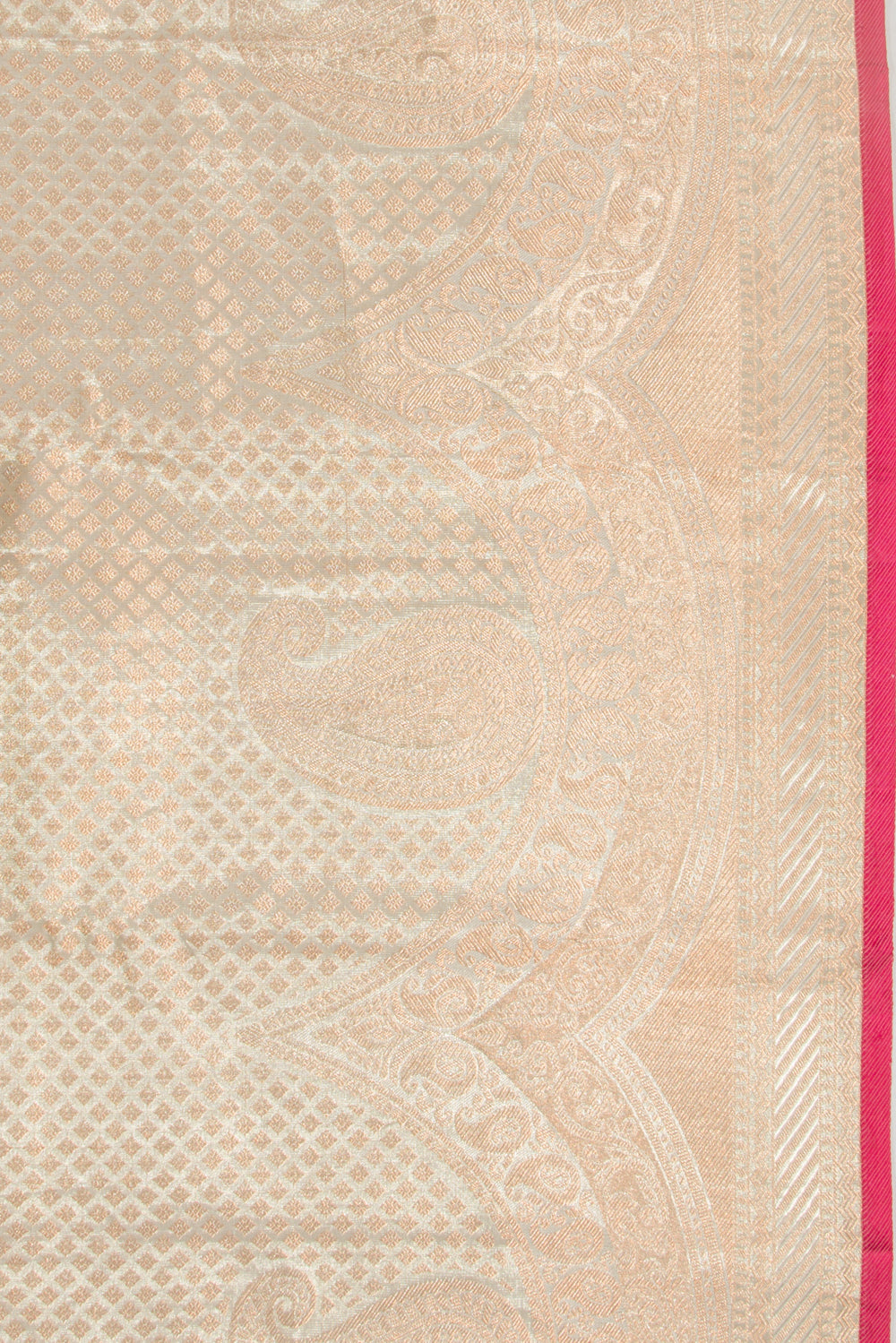 Taranga Kanchi Silk Tissue Brocade Silver Saree