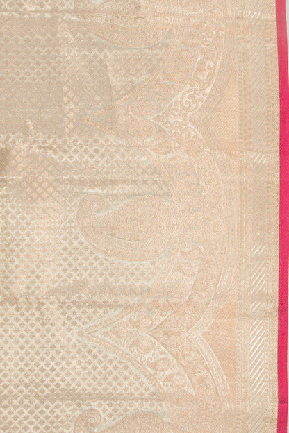 Taranga Kanchi Silk Tissue Brocade Silver Saree