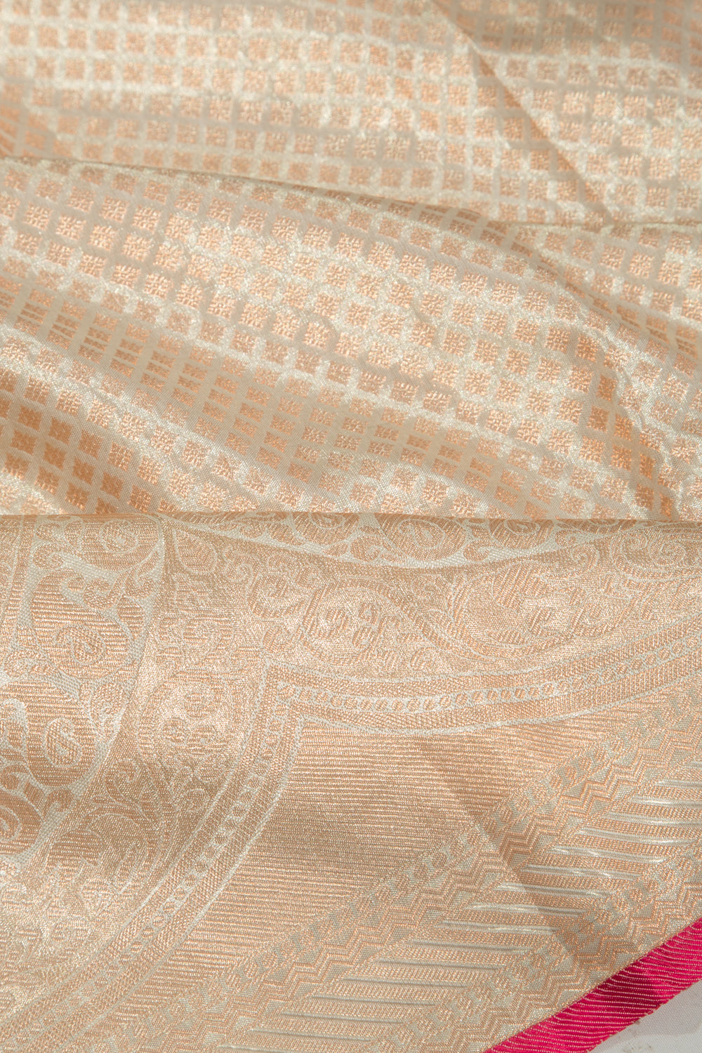 Taranga Kanchi Silk Tissue Brocade Silver Saree