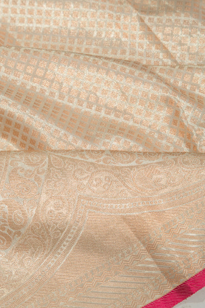 Taranga Kanchi Silk Tissue Brocade Silver Saree