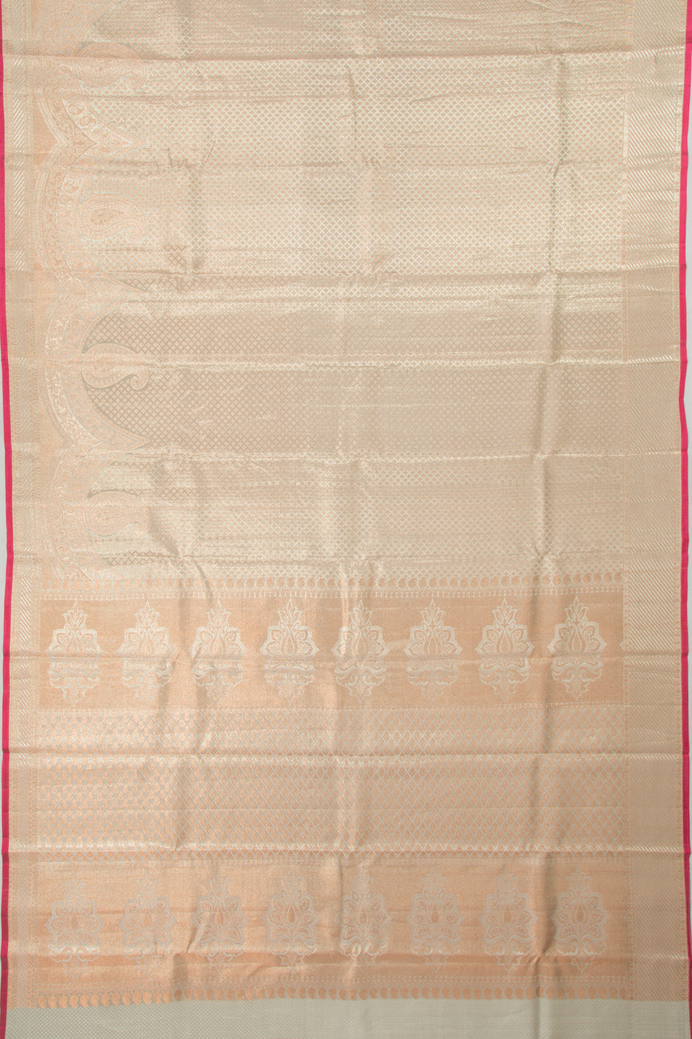 Taranga Kanchi Silk Tissue Brocade Silver Saree