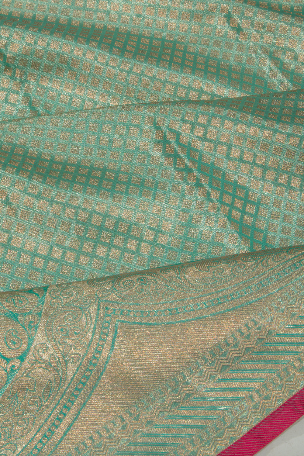 Taranga Kanchi Silk Tissue Brocade Sea Green Saree
