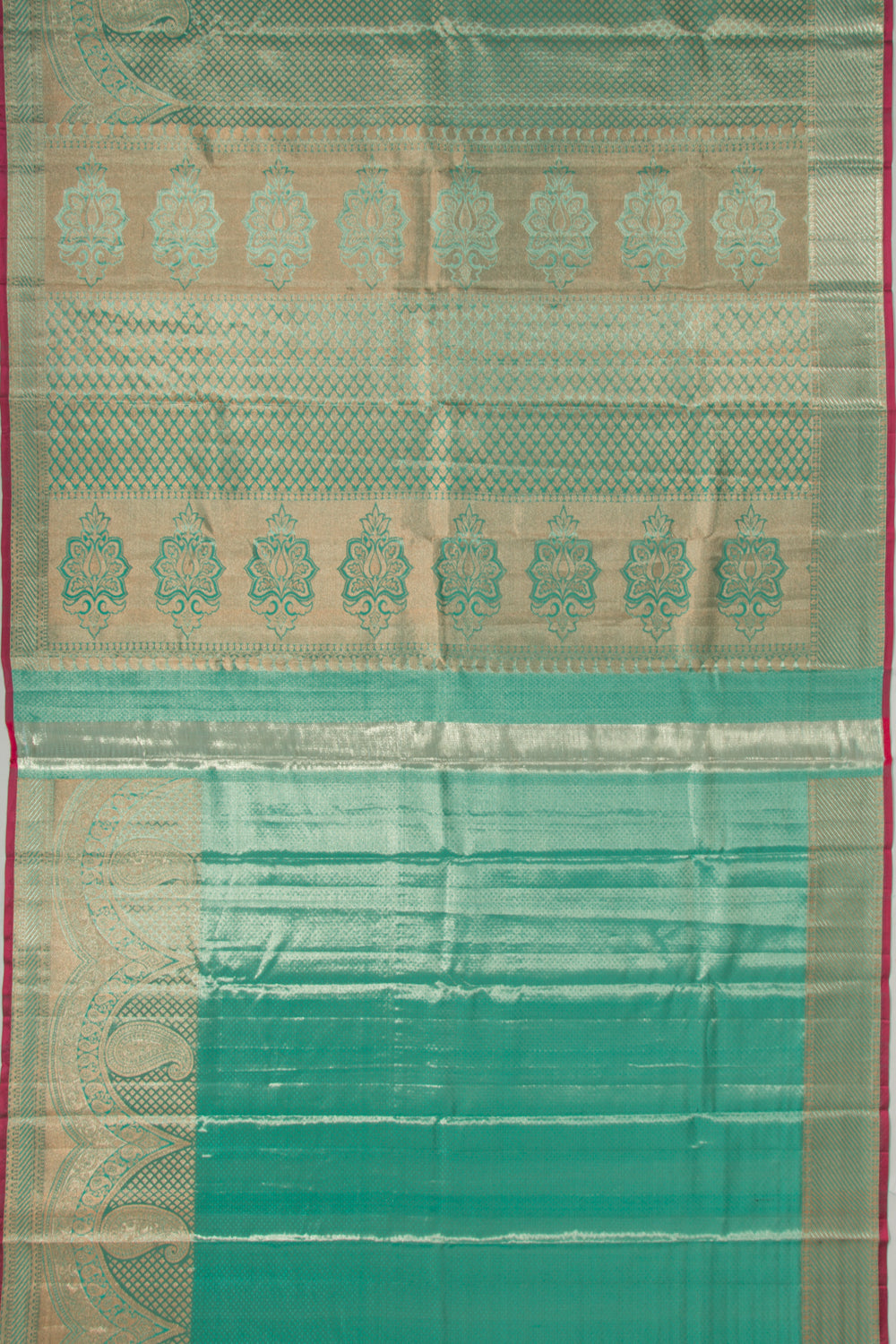 Taranga Kanchi Silk Tissue Brocade Sea Green Saree