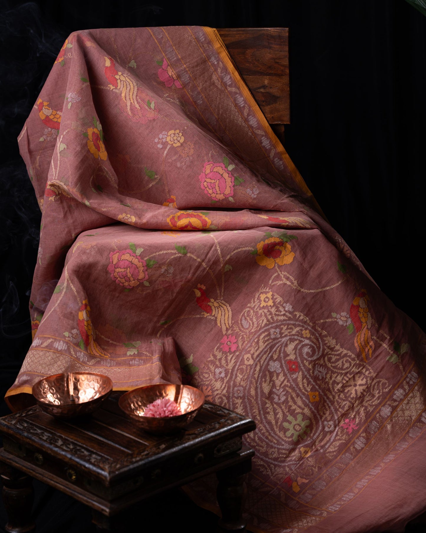 Banarasi Cotton Jamdani Jaal Snuff Saree