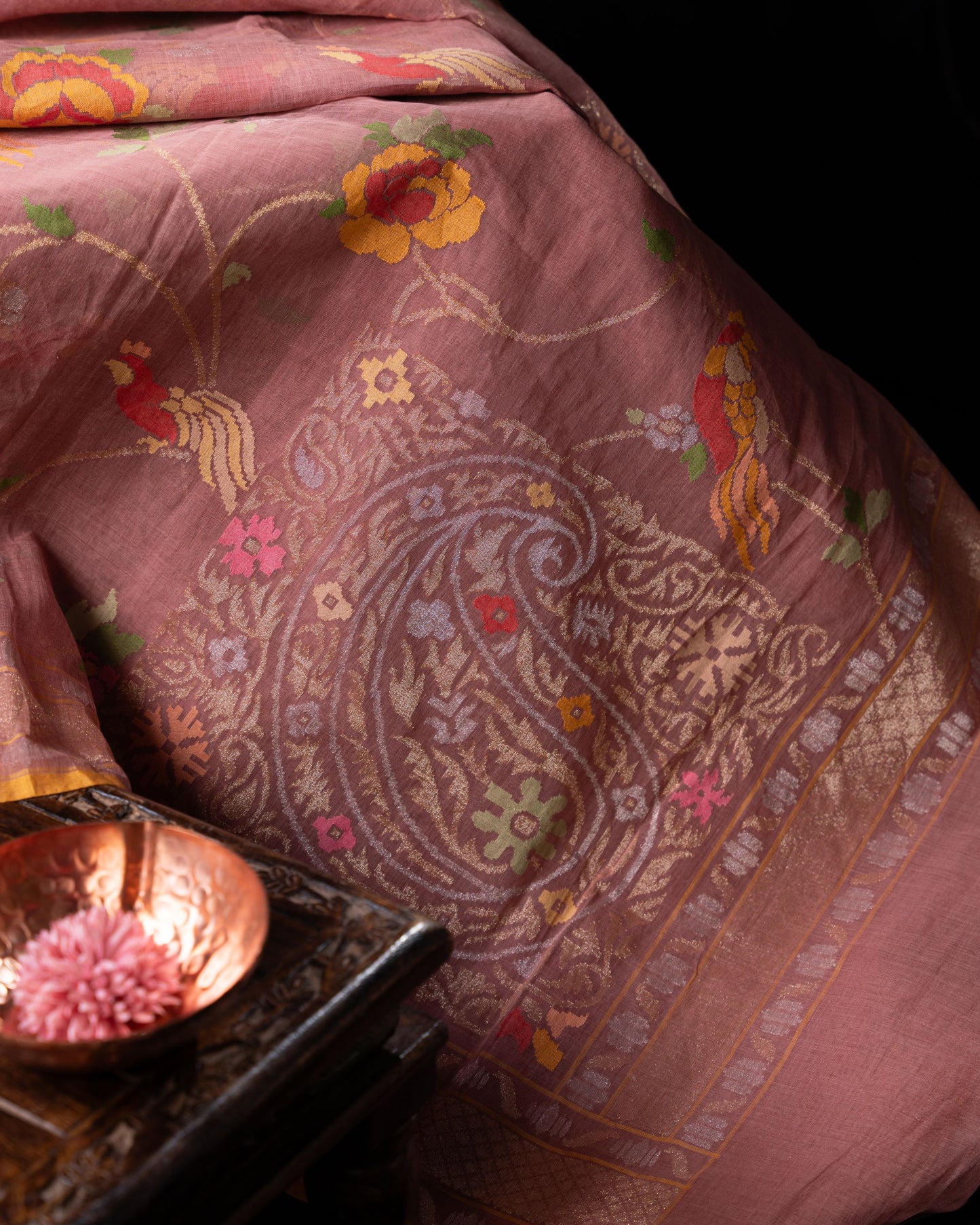 Banarasi Cotton Jamdani Jaal Snuff Saree