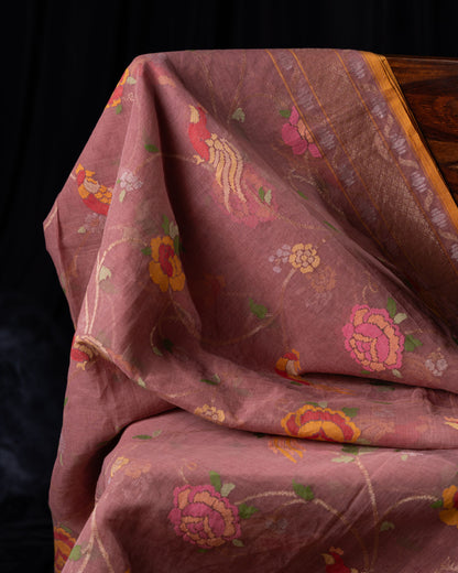 Banarasi Cotton Jamdani Jaal Snuff Saree